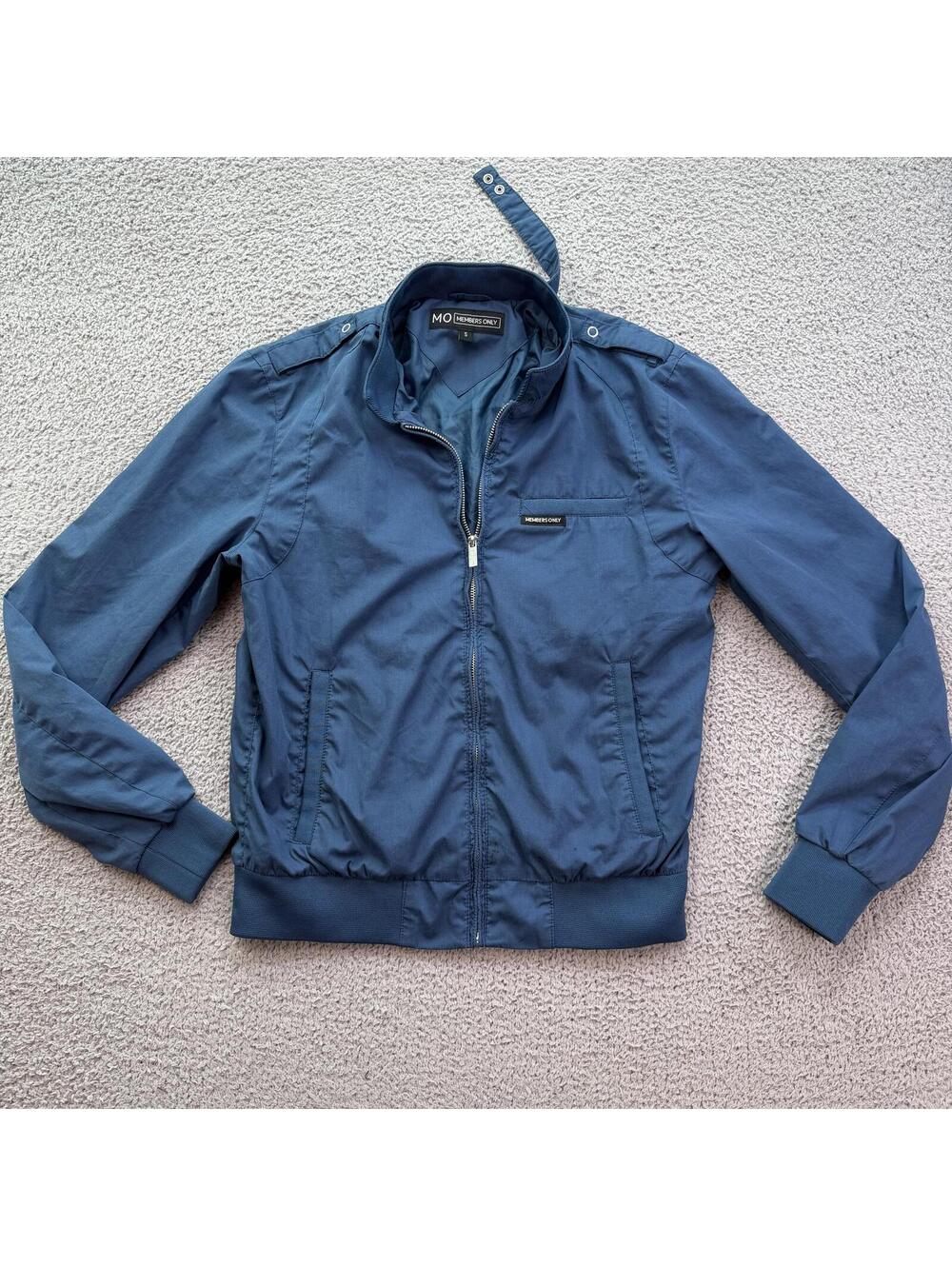 Members Only Blue Racer Bomber Jacket Men’s Small‎ Lightweight Full Zip Y2K